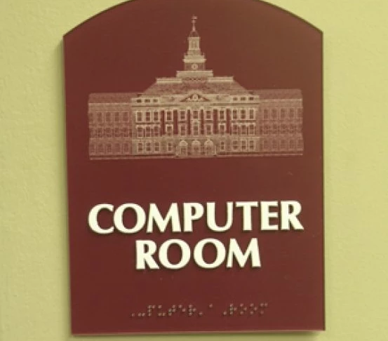 ADA and Wayfinding custom computer room sign