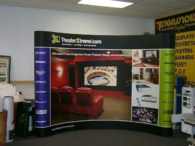Fully magnetic popup display system with velcro receptive fabric backwall